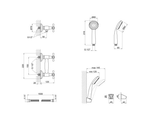 Змішувач для душу Lidz (CRM) Dominox 15 363