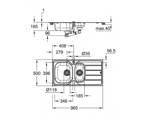 Мийка для кухні із нержавіючої сталі Grohe K200 31564SD1