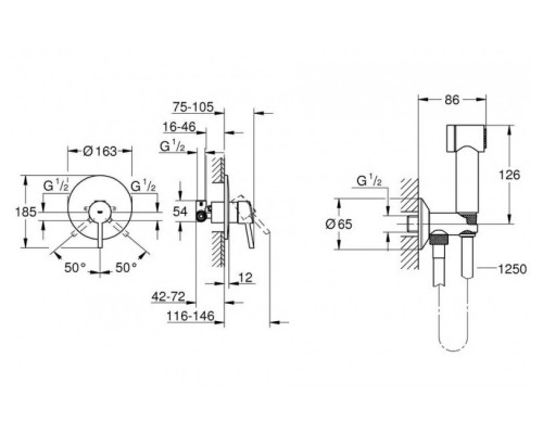 Комплект гігієнічного душу Grohe Concetto new UA26332007