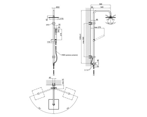 Душова панель Plava QT1001CRM Chrome Qtap