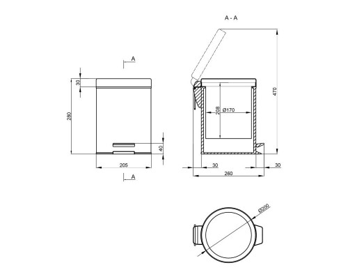 Відро для сміття Qtap Liberty CRM 1149 5 л