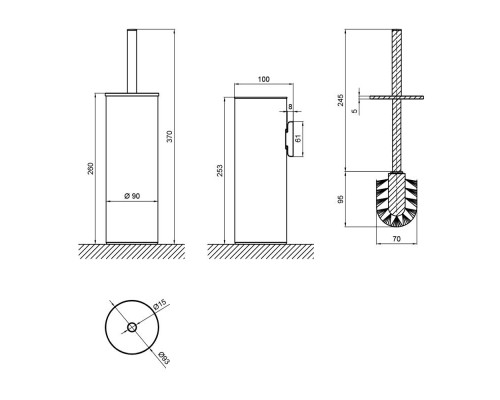 Йоржик для унітаза Qtap Liberty CRM 1150