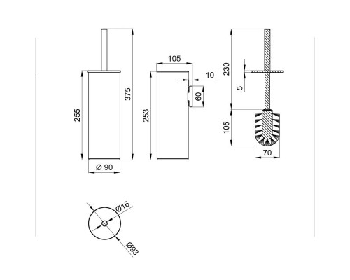 Qtap Ершик для унитаза  Liberty ORO 1150