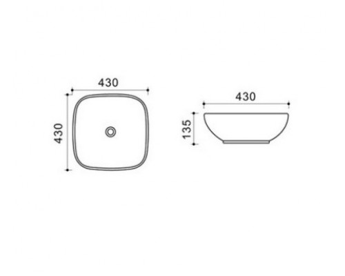 Раковина-чаша Qtap Kolibri 430х430х150 White з донним клапаном QT1011K396W