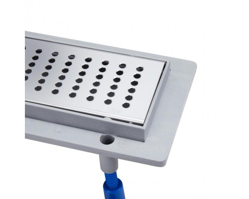 Трап Qtap Dry FB304-700 лінійний з сухим закривом та нержавіючою решіткою 700х73