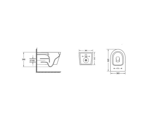 Унітаз підвісний Qtap Jay безобідковий з сідінням Soft-close QT07335176W