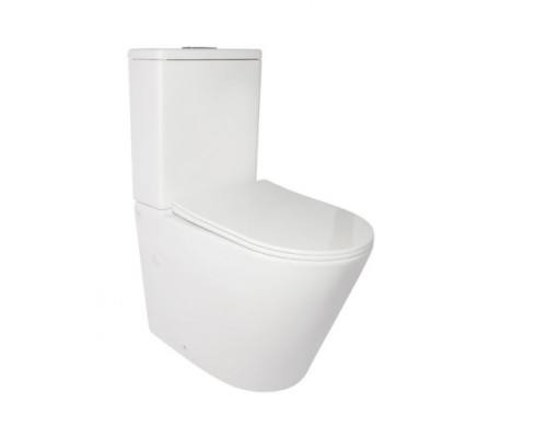 Унітаз-компакт Qtap Stork безобідковий з сідінням Soft-close QT15222179W