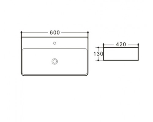 Раковина Qtap Nando 600х420х130 White з донним клапаном QT1211K404W