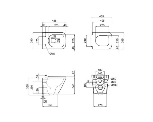 Унітаз підвісний Qtap Tern безобідковий з сідінням Soft-close QT1733052ERW