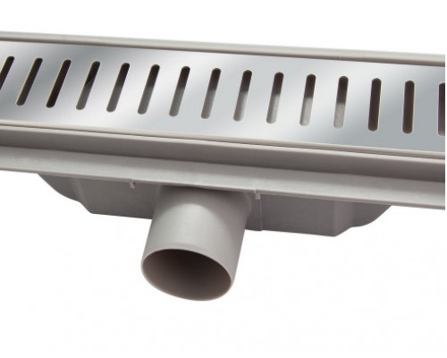 Трап Qtap Dry FA304-800 лінійний з сухим закривом та нержавіючою решіткою 800х73