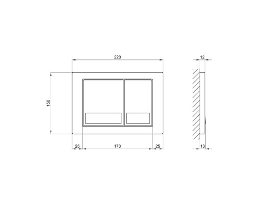 Панель змиву для унітаза Qtap Nest QT0111M06028CRM