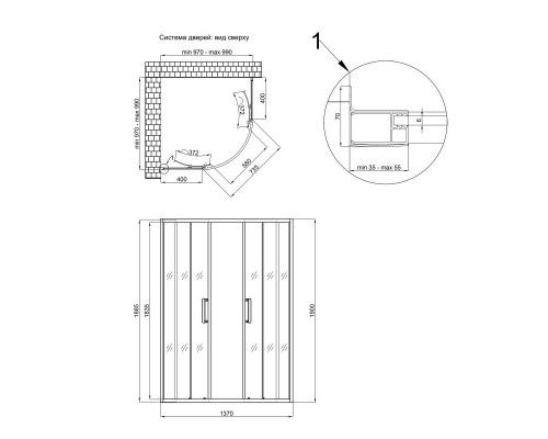 Душова кабіна Qtap Taurus CRM1011AC6 100х100 см, скло Clear 6 мм покриття CalcLess, без піддона