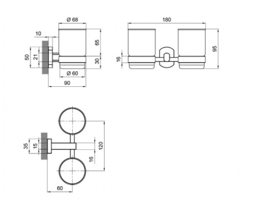 Склянка подвійна Qtap Liberty BLM 1155