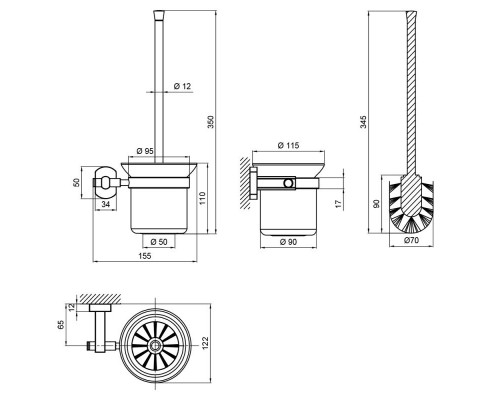Йоржик для унітазу Qtap Liberty BLM 1157
