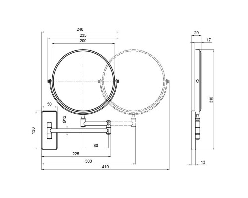 Дзеркало косметичне Qtap Liberty BLM 1147