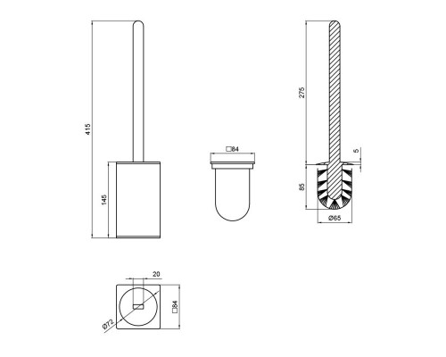 Йоржик для унітаза Qtap Liberty BLM 1157-2