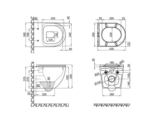 Унітаз підвісний Qtap Robin безобідковий з сидінням Soft-close QT1333046ERW