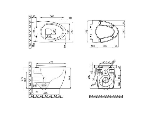 знято-Унітаз підвісний Qtap Leo безобідковий з сидінням Soft-close QT11331002ERW