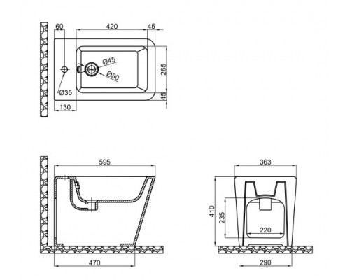 Біде підлогове Qtap Tern 560х360х400 White QT1744003CW