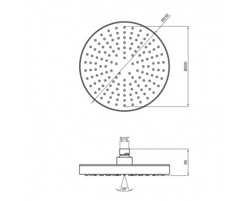 Лійка для верхнього душу Qtap Hlavova A228O1ZCC