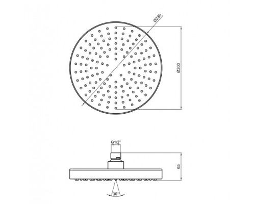 Лійка для верхнього душу Qtap Hlavova A228O1ZBB