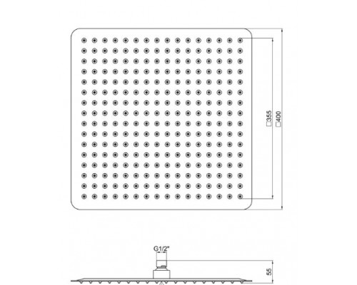 Лійка для верхнього душу Qtap Hlavova S400N1ZWW