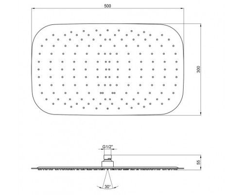 Лійка для верхнього душу Qtap Hlavova S500N1ZBB