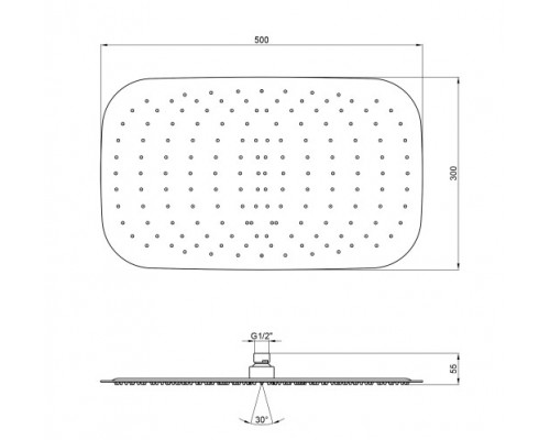 Лійка для верхнього душу Qtap Hlavova S500N1ZCC