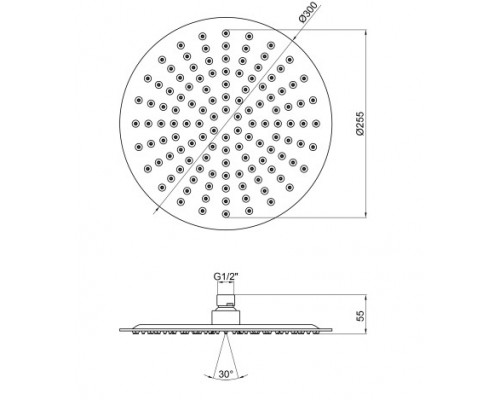 Лійка для верхнього душу Qtap Hlavova S300O1ZCC
