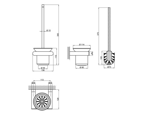 Йоржик для унітаза Qtap Stetka 3102103B