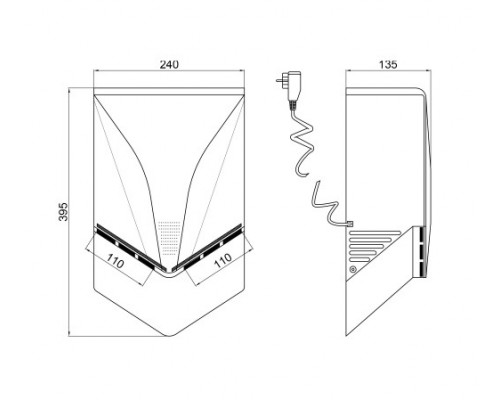 Сушарка для рук Qtap Susici cepel SC1400LM 1400 Вт