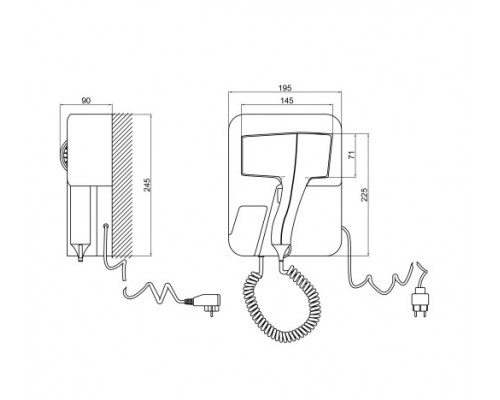 Фен настінний Qtap F1200RNP 1200 Вт