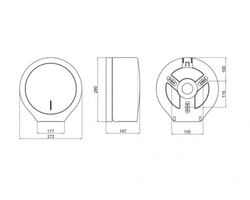 Диспенсер для туалетного паперу Qtap Drzak papiru DP100WP