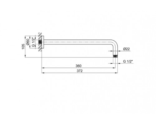 Кронштейн для верхнього душу Qtap Trubice 400OC