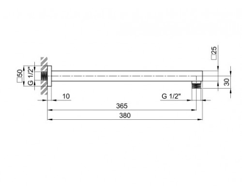 Кронштейн для верхнього душу Qtap Trubice 400NB