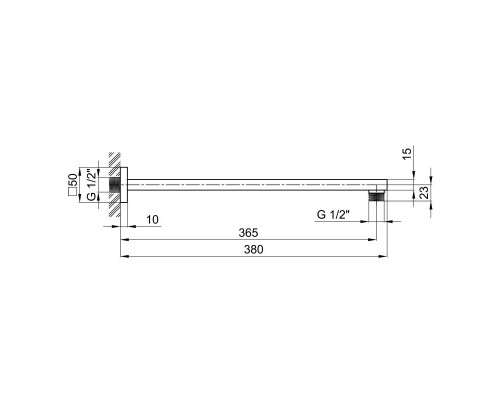 Кронштейн для верхнього душу Qtap Trubice 400NB-1