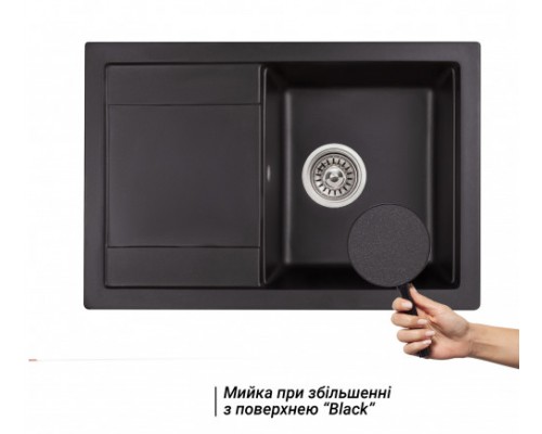 Qtap Кухонная мойка  CS 7449 Black (QT7449BLA404)