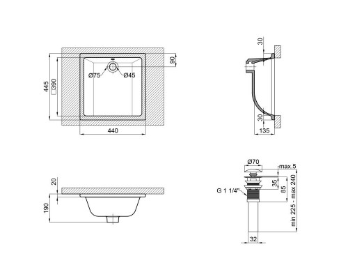 Умивальник Qtap Stork 440x340x190 White із донним клапаном QT15116086W