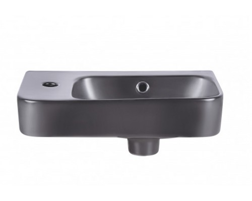 Раковина Qtap Tern 450х260х155 Matt black з донним клапаном QT17115117LMB