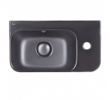 Раковина Qtap Tern 450х260х155 Matt black з донним клапаном QT17115117RMB