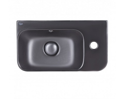 Раковина Qtap Tern 450х260х155 Matt black з донним клапаном QT17115117RMB