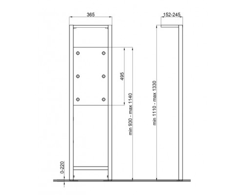 Інсталяція для поручнів і переділів Qtap Nest QT0191716H