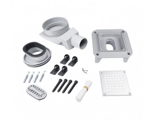 Трап Qtap Aquarius CRM6011304 точковий з комбінованим закривом та нержавіючою решіткою