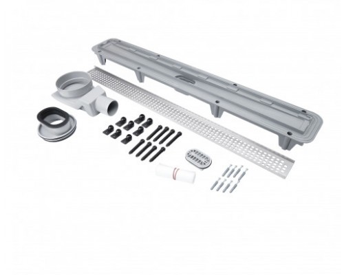 Трап Qtap Aquarius CRM50800304 лінійний з комбінованим закривом та нержавіючою решіткою