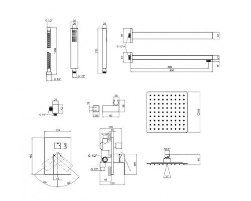Душова система прихованого монтажу Qtap Aqauarius 64103NGB