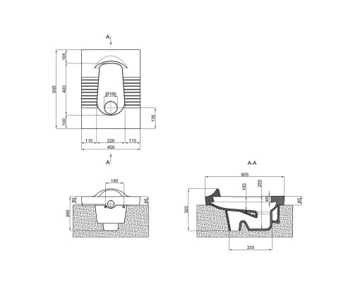 Чаша Генуя Qtap Kalao 605х450х330 White QT0823HDD55BW