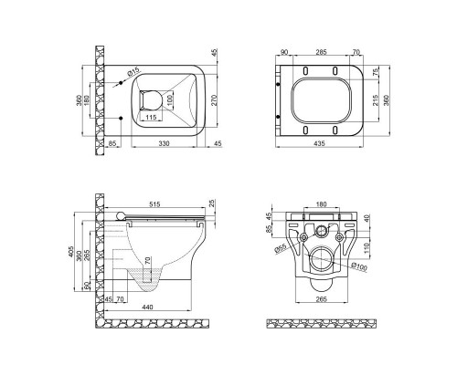 знято-Унітаз підвісний Qtap Cardinal з сідінням Soft-close QT0433C660HW