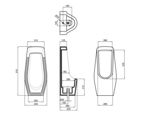 Пісуар підлоговий Qtap Stork 430х340х920 White QT1588HDU900W