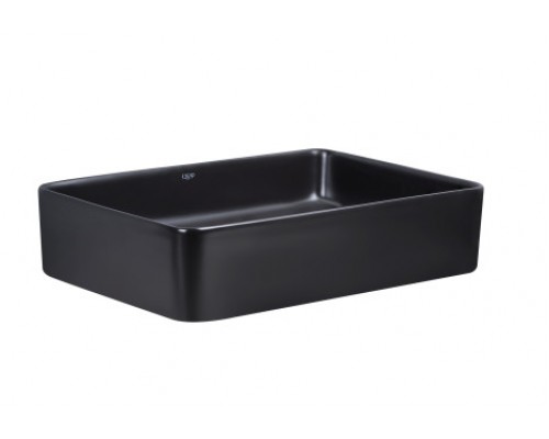 Раковина-чаша Qtap Tern 500х350х145 Matt black з донним клапаном QT1711A055MB