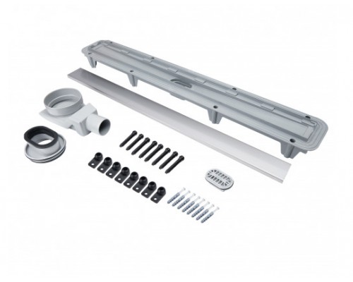 Трап Qtap Standard CRM50800304 лінійний з комбінованим закривом та нержавіючою решіткою